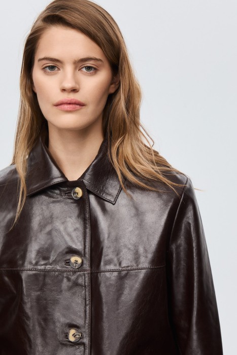 куртка из натуральной кожи из россии вид сбоку