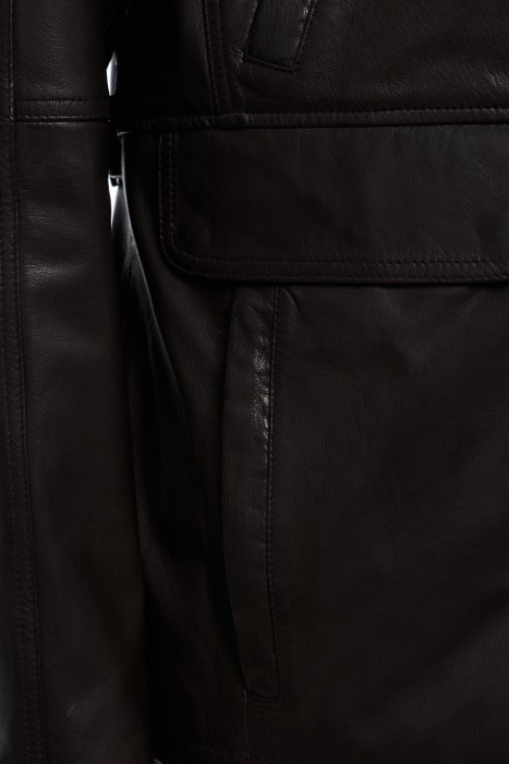 куртка из натуральной кожи из россии вид сбоку