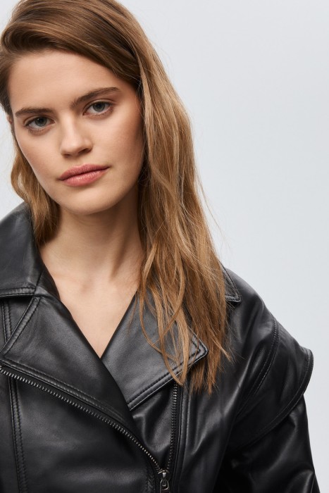 куртка из натуральной кожи из россии вид сбоку