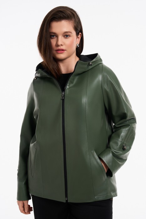 куртка из натуральной кожи от бренда снежная королева вид слева