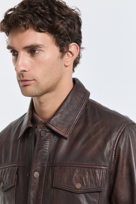 куртка из натуральной кожи из россии вид сбоку