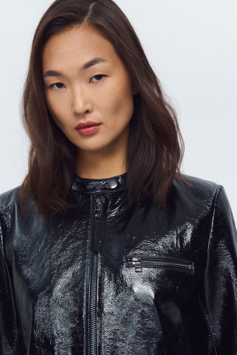 куртка из натуральной кожи из россии вид сбоку