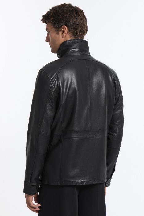 куртка из натуральной кожи из россии вид сбоку