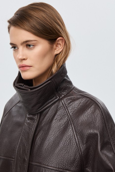 куртка из натуральной кожи из россии вид сбоку