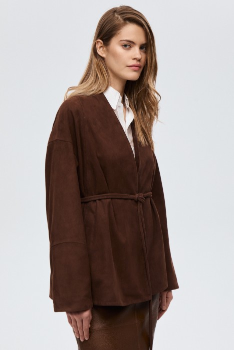 куртка из натуральной замши из россии вид сбоку