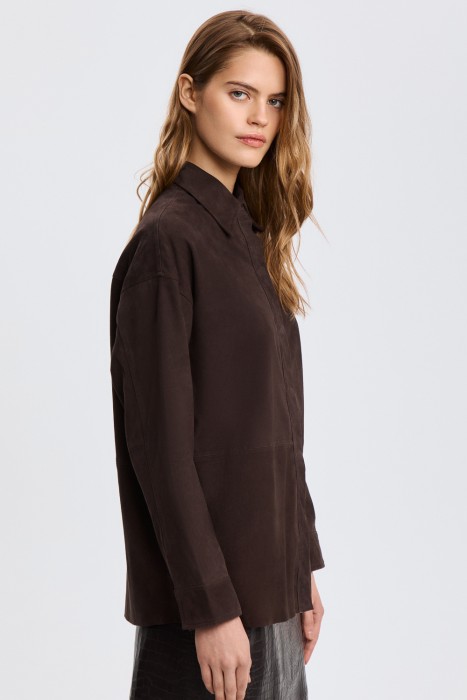 куртка из натуральной замши из россии вид сбоку