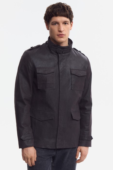 куртка из натуральной замши от бренда снежная королева вид слева