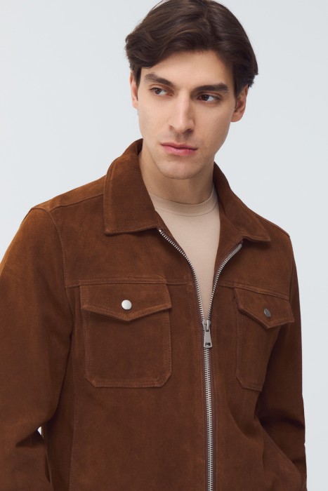 куртка из натуральной замши из россии вид сбоку