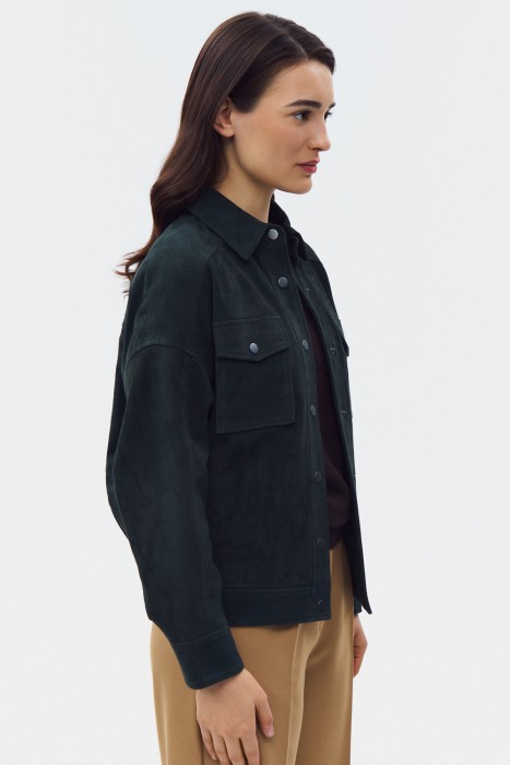 куртка из натуральной замши из россии вид сбоку