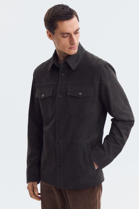 куртка из натуральной замши из россии вид сбоку