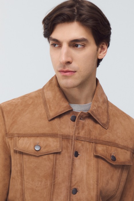 куртка из натуральной замши из россии вид сбоку