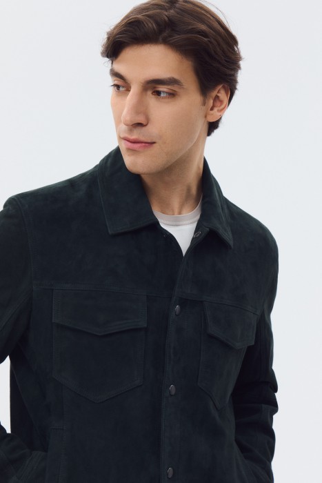 куртка из натуральной замши из россии вид сбоку