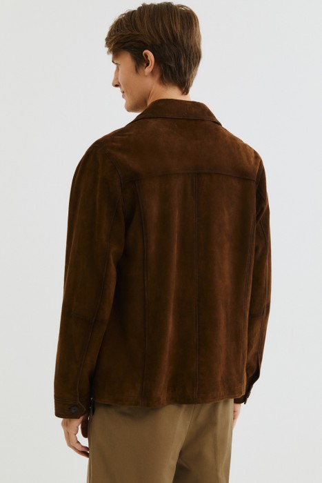 куртка из натуральной замши из россии вид сбоку