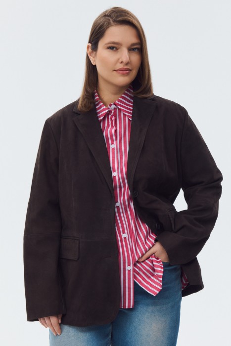 куртка-пиджак из натуральной кожи 800897003 фотография