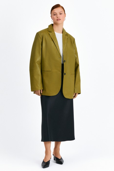 куртка-пиджак из натуральной кожи 773196003 фотография