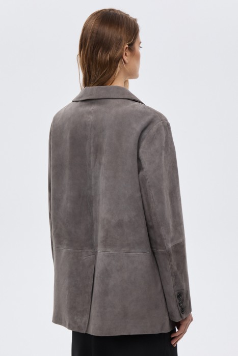 куртка-пиджак из натуральной замши из россии вид сбоку