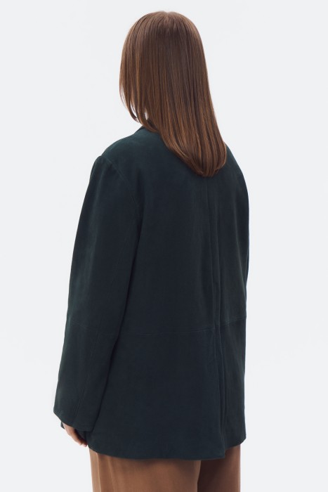 куртка-пиджак из натуральной замши из россии вид сбоку