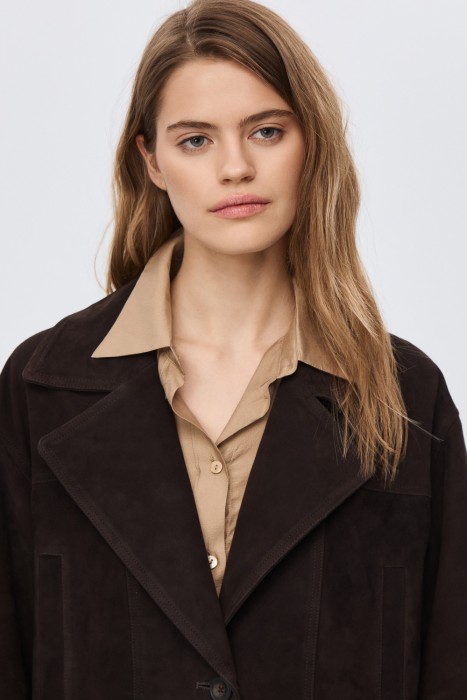 куртка-пиджак из натуральной замши из россии вид сбоку