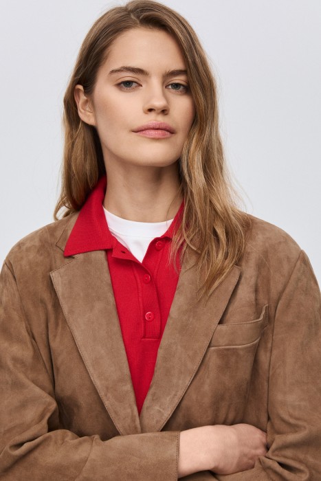 куртка-пиджак из натуральной замши из россии вид сбоку