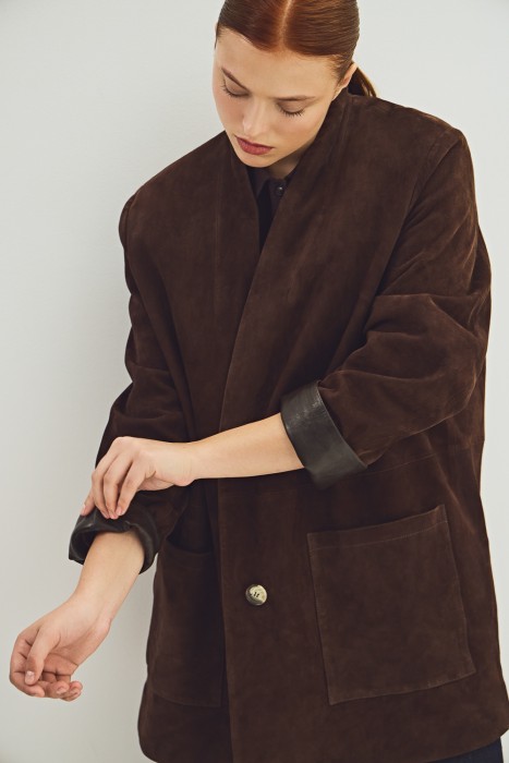 куртка-пиджак из натуральной замши 826612003 фотография