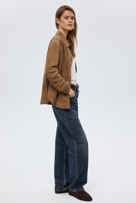 куртка-рубашка из натуральной замши по цене 17460 руб вид справа