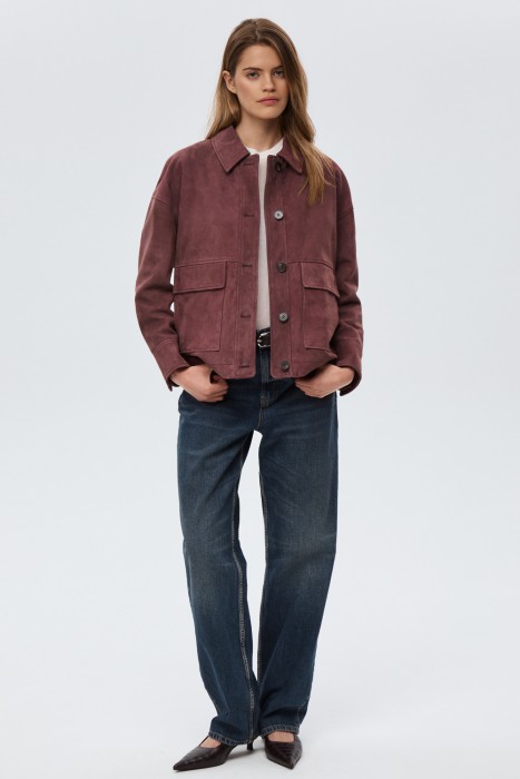 куртка-рубашка из натуральной замши по цене 15670 руб вид справа