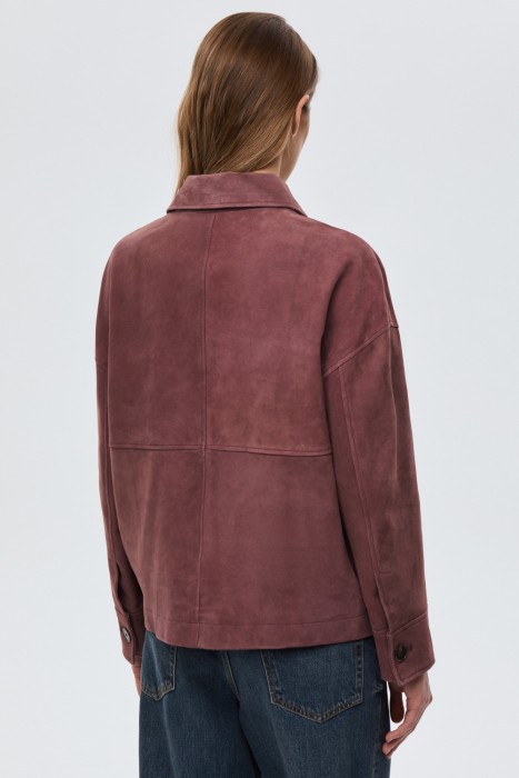 куртка-рубашка из натуральной замши из россии вид сбоку