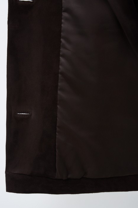 куртка-рубашка из натуральной замши от бренда снежная королева вид слева