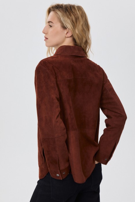 куртка-рубашка из натуральной замши по цене 17460 руб вид справа