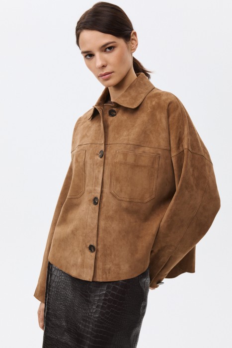 куртка-рубашка из натуральной замши 818004003 фотография