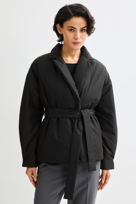 куртка с поясом от бренда снежная королева вид слева