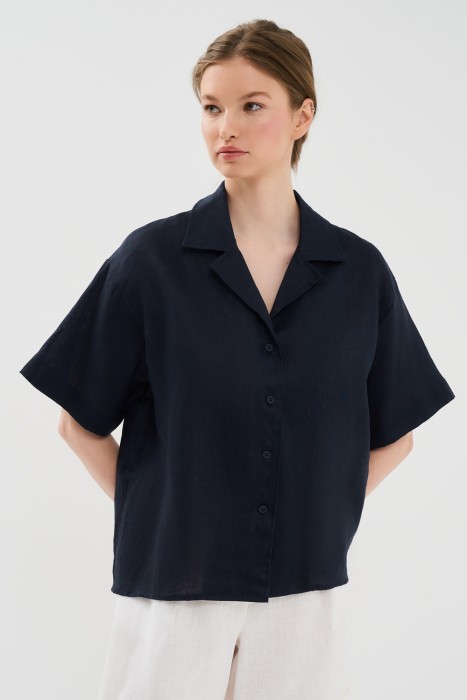 льняная блузка от бренда снежная королева вид слева