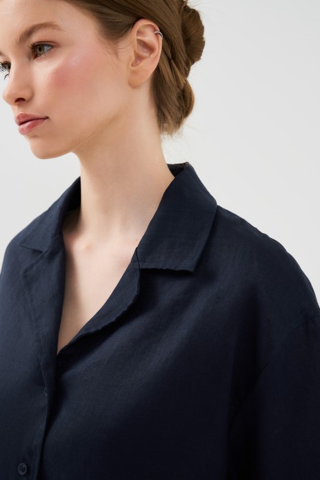 льняная блузка из россии вид сбоку