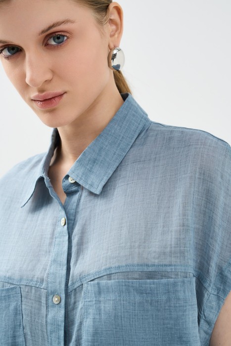 льняная блузка из россии вид сбоку