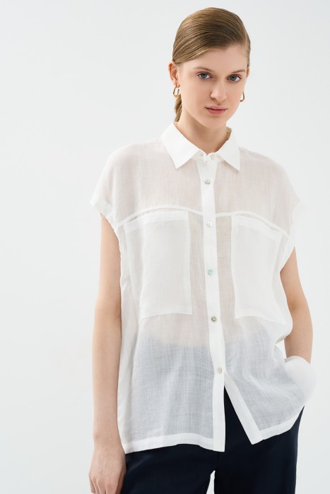 льняная блузка 754590003 фотография