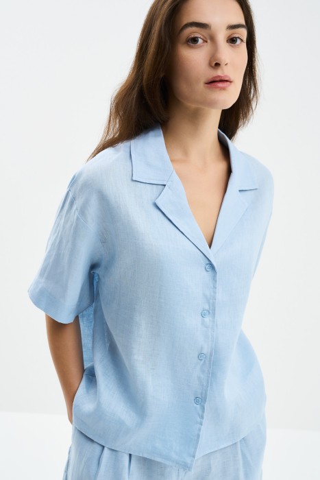 льняная блузка 754704003 фотография