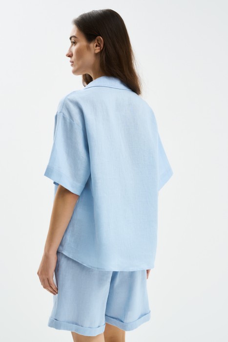 льняная блузка из россии вид сбоку