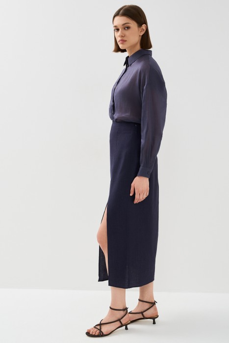 льняная юбка от бренда снежная королева вид слева