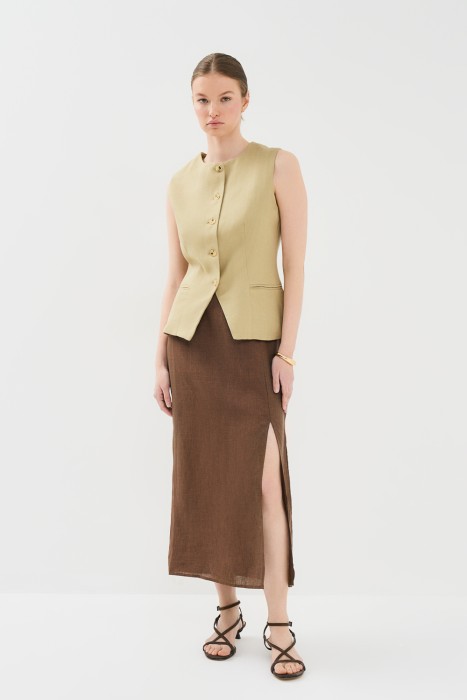 льняная юбка от бренда снежная королева вид слева