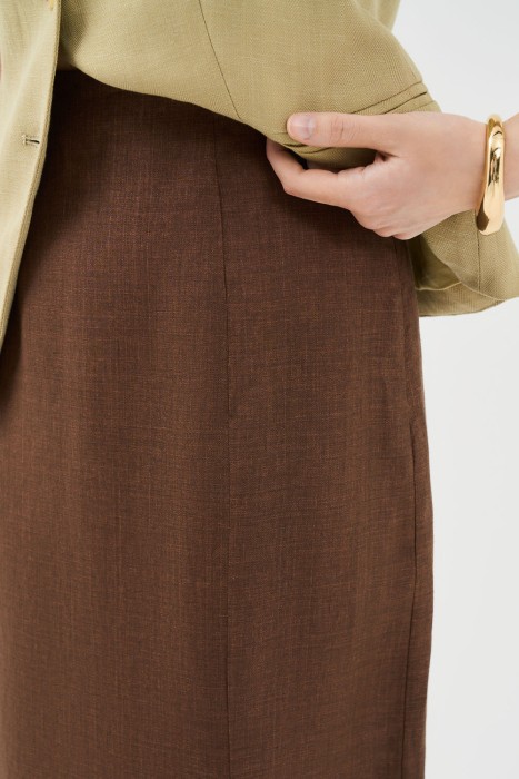 льняная юбка из россии вид сбоку