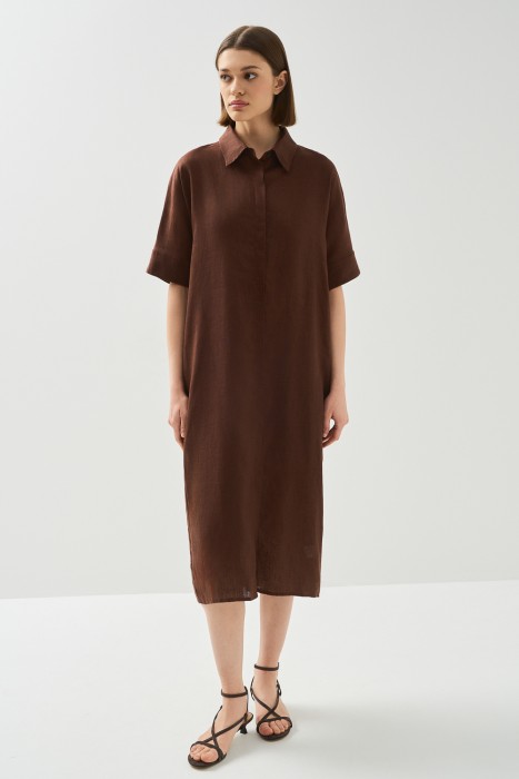 льняное платье от бренда снежная королева вид слева