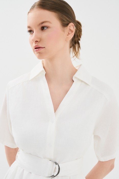 льняное платье из россии вид сбоку