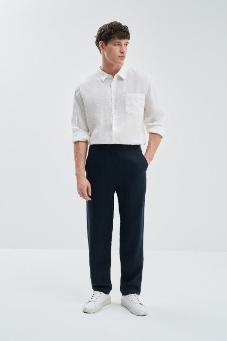 льняные брюки от бренда снежная королева вид слева