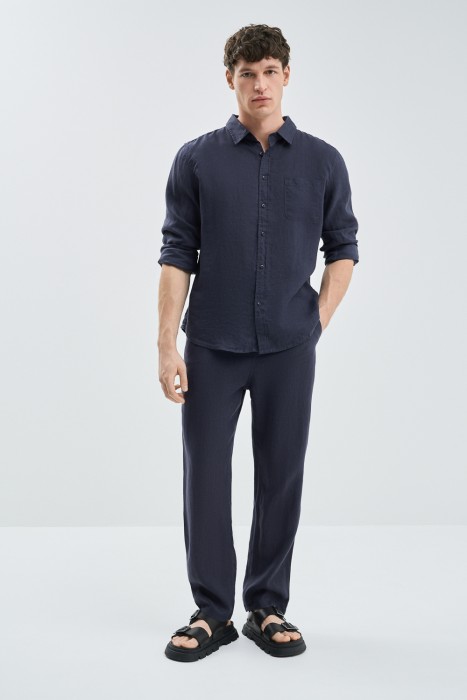 льняные брюки 752411003 фотография