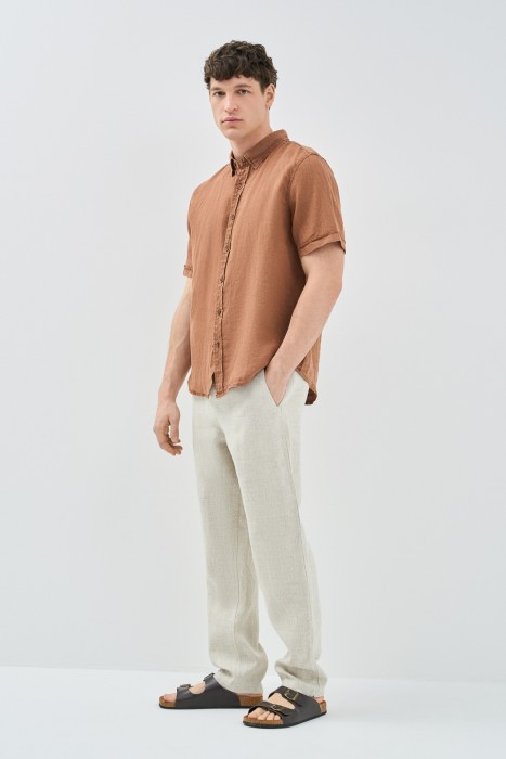 льняные брюки от бренда снежная королева вид слева