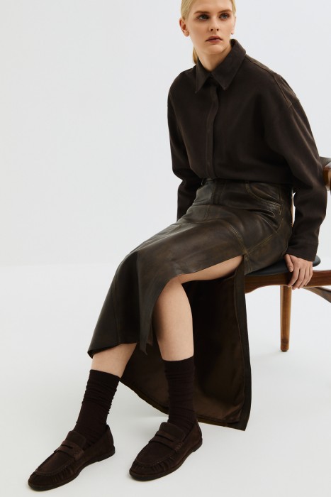 лоферы из натуральной замши из россии вид сбоку