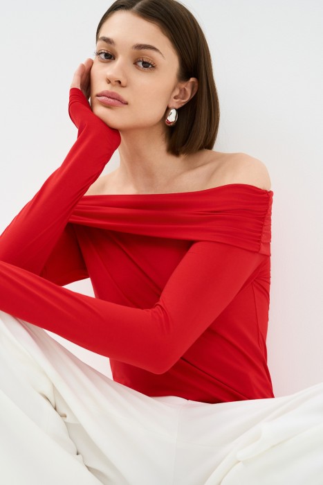 лонгслив с открытыми плечами 765065003 фотография