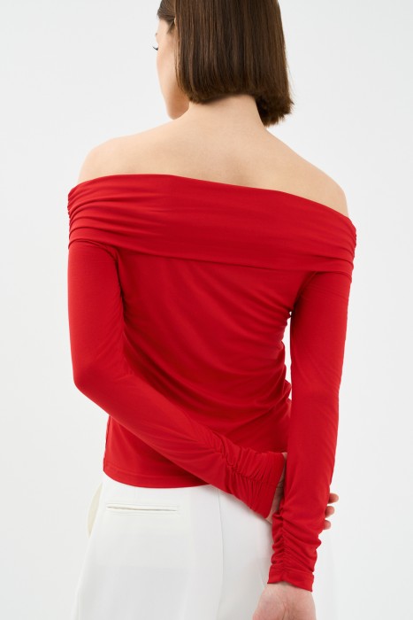 лонгслив с открытыми плечами по цене 800 руб вид справа