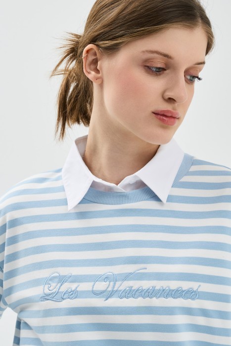 лонгслив в полоску из россии вид сбоку