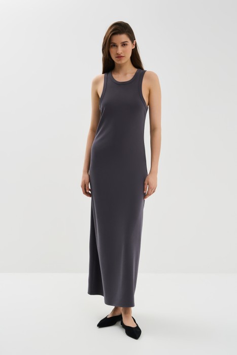 макси-платье без рукавов от бренда снежная королева вид слева